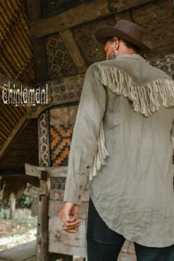 Chintamani Alchemistry Alma Linen Shirt / Khaki^ Button Shirt
