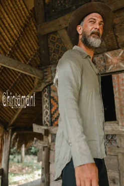 Chintamani Alchemistry Alma Linen Shirt / Khaki^ Button Shirt