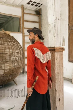 Chintamani Alchemistry Alma Linen Shirt / Red Ochre^ Button Shirt