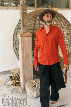 Chintamani Alchemistry Alma Linen Shirt / Red Ochre^ Button Shirt