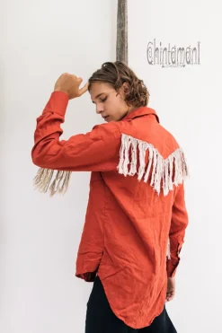 Chintamani Alchemistry Alma Linen Shirt / Red Ochre^ Button Shirt