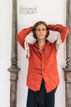 Chintamani Alchemistry Alma Linen Shirt / Red Ochre^ Button Shirt