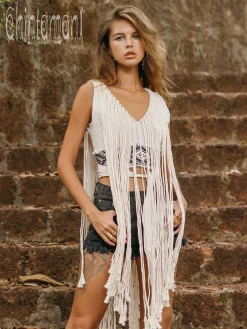 Chintamani Alchemistry Apache Crop Top / Light Gray^ Tank Top