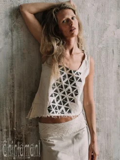 Chintamani Alchemistry Atua Print Top / White^ Tank Top