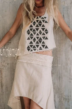 Chintamani Alchemistry Atua Print Top / White^ Tank Top