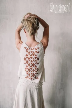 Chintamani Alchemistry Atua Print Top / White^ Tank Top