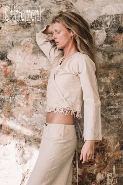 Chintamani Alchemistry Atua Print Wrap Top / Off White^ Wrap Top