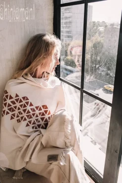Chintamani Alchemistry Atua Wrap Shawl / White & Copper^ Shawls & Scarfs