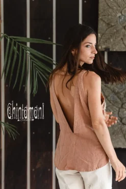 Chintamani Alchemistry Backless Linen Top / Dusty Pink^ Tank Top