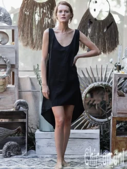 Chintamani Alchemistry Backless Tunic Dress / Black^ Mini & Midi Dress