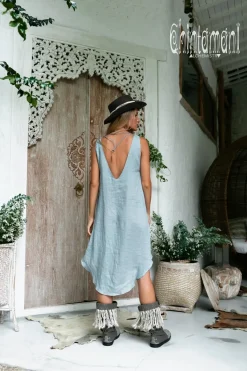 Chintamani Alchemistry Backless Tunic Dress / Light Blue^ Mini & Midi Dress