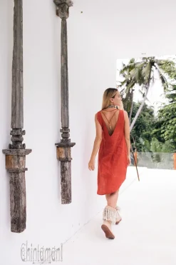 Chintamani Alchemistry Backless Tunic Dress / Red Ochre^ Mini & Midi Dress