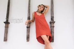 Chintamani Alchemistry Backless Tunic Dress / Red Ochre^ Mini & Midi Dress