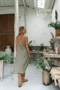 Chintamani Alchemistry Backless Tunic Dress / Sage Green^ Mini & Midi Dress