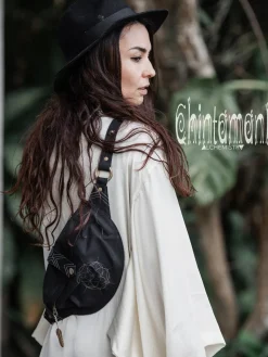 Chintamani Alchemistry Banana Waist Bag / Black^ Canvas Hip Bags