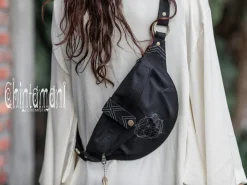 Chintamani Alchemistry Banana Waist Bag / Black^ Canvas Hip Bags