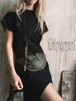 Chintamani Alchemistry Banana Waist Bag / Dark Grey^ Canvas Hip Bags