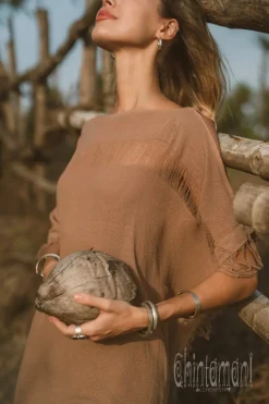 Chintamani Alchemistry Beach Poncho Dress / Coffee^ Mini & Midi Dress