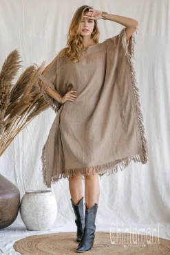 Chintamani Alchemistry Beach Poncho Dress / Coffee^ Mini & Midi Dress