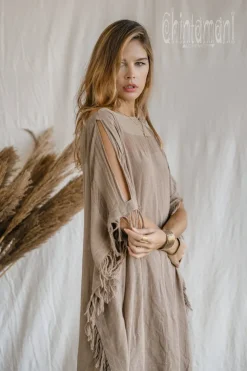 Chintamani Alchemistry Beach Poncho Dress / Coffee^ Mini & Midi Dress