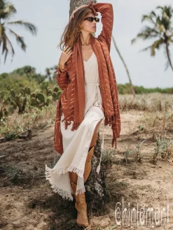 Chintamani Alchemistry Block Print Cloak / Rust^ Kimono & Cover Up