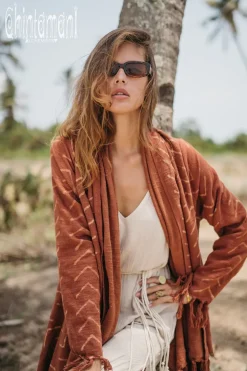 Chintamani Alchemistry Block Print Cloak / Rust^ Kimono & Cover Up