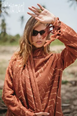 Chintamani Alchemistry Block Print Cloak / Rust^ Kimono & Cover Up