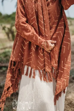 Chintamani Alchemistry Block Print Cloak / Rust^ Kimono & Cover Up