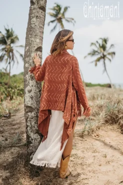 Chintamani Alchemistry Block Print Cloak / Rust^ Kimono & Cover Up