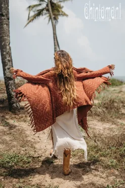 Chintamani Alchemistry Block Print Cloak / Rust^ Kimono & Cover Up