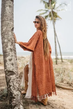 Chintamani Alchemistry Block Print Kimono / Rust^ Kimono & Cover Up