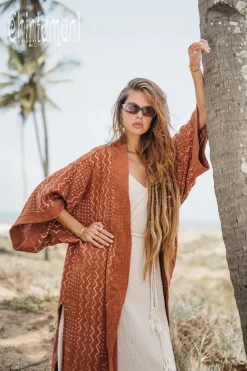 Chintamani Alchemistry Block Print Kimono / Rust^ Kimono & Cover Up