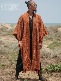 Chintamani Alchemistry Block Print Robe / Rust^ Kimono & Coat
