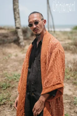 Chintamani Alchemistry Block Print Robe / Rust^ Kimono & Coat