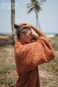 Chintamani Alchemistry Block Print Robe / Rust^ Kimono & Coat