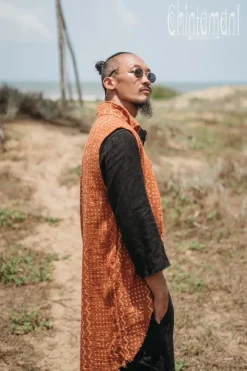 Chintamani Alchemistry Block Print Vest Jacket / Rusty^ Tops & T-shirt