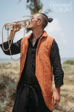 Chintamani Alchemistry Block Print Vest Jacket / Rusty^ Tops & T-shirt