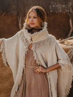 Chintamani Alchemistry Bohemian Poncho Coat / Off White^ Kimono & Cover Up