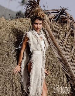 Chintamani Alchemistry Boho Canvas Vest^ Kimono & Cover Up
