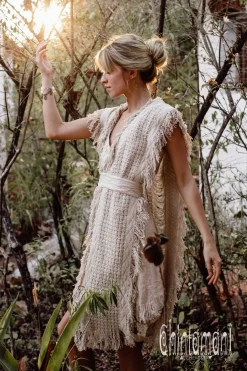 Chintamani Alchemistry Boho Canvas Vest^ Kimono & Cover Up