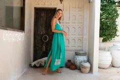 Chintamani Alchemistry Boho Fringed Dress / Green^ Maxi Dress