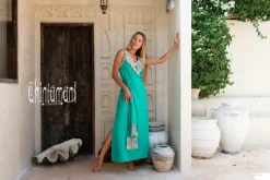 Chintamani Alchemistry Boho Fringed Dress / Green^ Maxi Dress