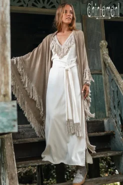 Chintamani Alchemistry Boho Fringed Dress / Off White^ Maxi Dress