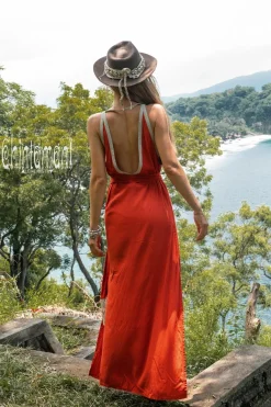 Chintamani Alchemistry Boho Fringed Dress / Red Ochre^ Maxi Dress