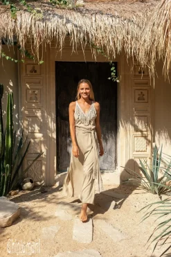 Chintamani Alchemistry Boho Fringed Dress / Sage^ Maxi Dress