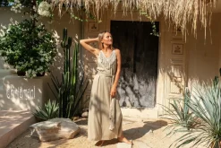 Chintamani Alchemistry Boho Fringed Dress / Sage^ Maxi Dress