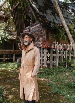 Chintamani Alchemistry Canvas Men's Coat / Beige^ Kimono & Coat