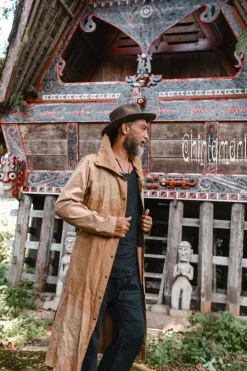 Chintamani Alchemistry Canvas Men's Coat / Beige^ Kimono & Coat