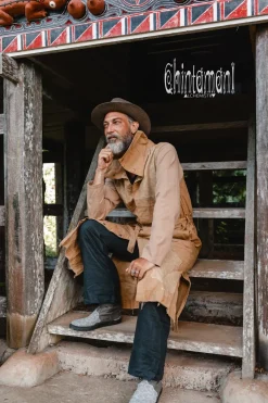 Chintamani Alchemistry Canvas Men's Coat / Beige^ Kimono & Coat