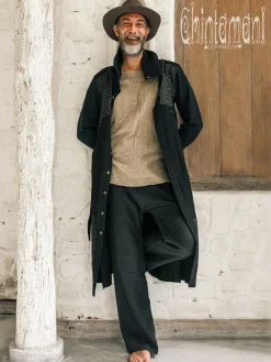 Chintamani Alchemistry Canvas Men's Coat / Black^ Kimono & Coat